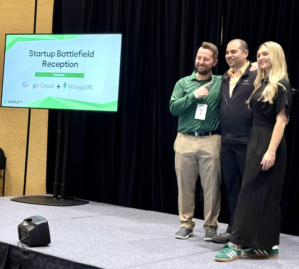 MayimFlow team at the TechCrunch Startup Battlefield reception